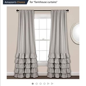 Allison Ruffle Curtain Set Gray